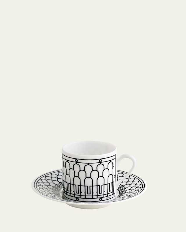H Deco Coffee Cup and Saucer, 3 oz.